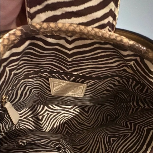 Coach Tan and Brown Woven Tote Bag - Picture 5 of 7